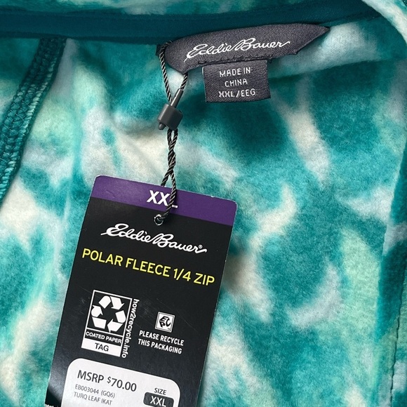 NWT Eddie Bauer Polar Fleece 1/4 Zip Jacket Sz XXL - Picture 5 of 5